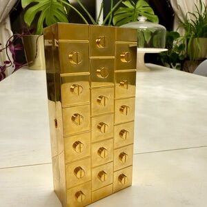 Gold Metal “Lego” Style Box Clutch